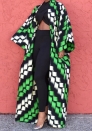 (Green, Only Coat)2024 Styles Women Sexy&Fashion Sprint/Summer TikTok&Instagram Print Open Coats