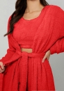 (Red)(Tops+Coats+Long Pants)2024 Styles Women Sexy&Fashion Sprint/Summer TikTok&Instagram Loungwear Three Piece Sets