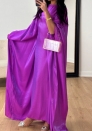 (Real Image)2024 Styles Women Muslim Tassel Long Sleeve Glitter Fabric Dress Gown
