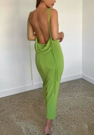 (Real Image)2022 Styles Women Fashion INS Styles Summer Backless Maxi Dress