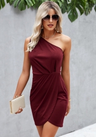 (Real Image)2022 Styles Women Fashion INS Styles Single Shoulder Bohemian Mini Dress