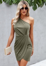 (Real Image)2022 Styles Women Fashion INS Styles Single Shoulder Bohemian Mini Dress