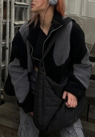 (Black)2022 Styles Women Fashion Summer TikTok&Instagram Styles Front Zipper Fur Coats
