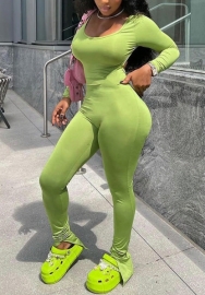 (Real Image)2022 Styles Women Fashion Summer TikTok&Instagram Styles Green Backless Jumpsuit