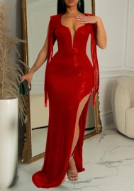 (Red)2022 Styles Women Sexy Spring&Winter TikTok&Instagram Styles Backless Sequin Maxi Dress