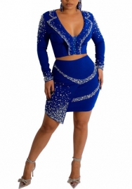 (Blue)2022 Styles Women Sexy Spring&Winter TikTok&Instagram Styles Sequins Club Dress
