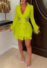 (Green)2022 Styles Women Sexy Spring&Winter TikTok&Instagram Styles OL Front Button Mini Dress