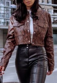 (Real Image)2022 Styles Women Sexy Spring&Winter TikTok&Instagram Styles Snake Front Button Jacket Coat