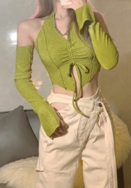 (Real Image)2022 Styles Women Sexy Spring&Winter TikTok&Instagram Styles Halter Green Tank Tops