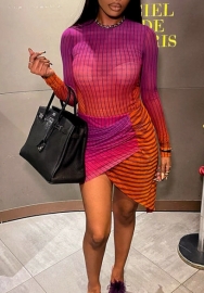 (Real Image)2023 Styles Women Sexy&Fashion Spring&Summer TikTok&Instagram Styles Print Long Sleeve Mini Dress