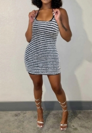 (Real Image)2023 Styles Women Sexy&Fashion Spring&Summer TikTok&Instagram Styles Black&White Strap Mini Dress