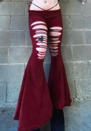 (Red)(Real Image)2023 Styles Women Sexy&Fashion Spring&Summer TikTok&Instagram Styles Ripped Long Pants