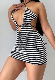 (Real Image)2023 Styles Women Sexy&Fashion Spring&Summer TikTok&Instagram Styles Lace Up Backless Mini Dress