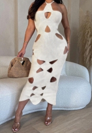 (White)2023 Styles Women Sexy&Fashion Spring&Summer TikTok&Instagram Styles Halter Cut Out Maxi Dress