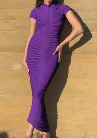 (Purple)2023 Styles Women Sexy&Fashion Autumn/Winter TikTok&Instagram Styles Short Sleeve Maxi Dress