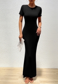 (Black)2023 Styles Women Sexy&Fashion Autumn/Winter TikTok&Instagram Styles Short Sleeve Maxi Dress