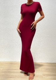 (Red)2023 Styles Women Sexy&Fashion Autumn/Winter TikTok&Instagram Styles Short Sleeve Maxi Dress
