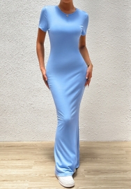 (Blue)2023 Styles Women Sexy&Fashion Autumn/Winter TikTok&Instagram Styles Short Sleeve Maxi Dress