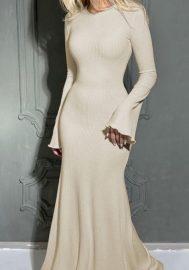 (Real Image)2023 Styles Women Sexy&Fashion Autumn/Winter TikTok&Instagram Styles Long Sleeve Round Neck Maxi Dress