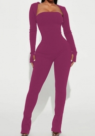 (Real Image)2023 Styles Women Sexy&Fashion Autumn/Winter TikTok&Instagram Styles Solid Color Long Sleeve Jumpsuit