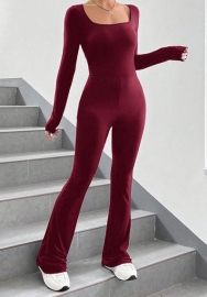 (Red)2023 Styles Women Sexy&Fashion Autumn/Winter TikTok&Instagram Styles Gray Long Sleeve Jumpsuit