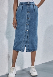 (Real Image)2024 Styles Women Sexy&Fashion Sprint/Summer TikTok&Instagram Jeans Maxi Skirt
