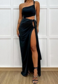 (Black)2024 Styles Women Sexy&Fashion Sprint/Summer TikTok&Instagram Two Piece Maxi Dress