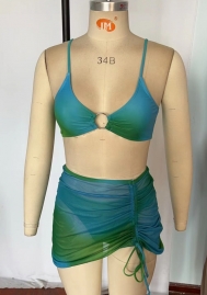 (Real Image)2024 Styles Women Sexy&Fashion Sprint/Summer TikTok&Instagram Print 3 Piece Swimsuit