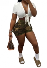 (Only Bottom)(Real Image)2024 Styles Women Sexy&Fashion Sprint/Summer TikTok&Instagram Camouflage Short Pants