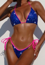 (Real Image)2024 Styles Women Sexy&Fashion Sprint/Summer TikTok&Instagram Blue Bikini Set