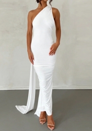 (Real Image)2026 Styles Women Sexy Backless Ruched Bodycon Sleeveless Maxi Dress