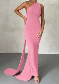 (Pink)2026 Styles Women Sexy Backless Ruched Bodycon Sleeveless Maxi Dress