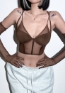 (Not Glove)(Real Image)2022 Styles Women Fashion Summer INS Styles Mesh Tops