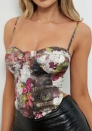 (Real Image)2024 Styles Women Halter Crop Top with Bustier Boning