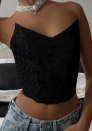 (Black)2024 Styles Women Versatile Halter Fashion Elegant Sexy Jacquard Waist-Cinching Top