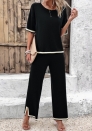 (Real Image)2024 Styles Women Spring/Summer Stylish Casual Short Sleeve Knitwear Set