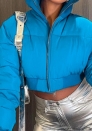 (Real Image,Only Tops)2024 Styles Women Minimalist Zippered Cropped Puffer Jacket
