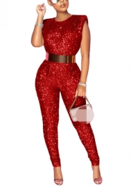 (Not Waist Tie)2022 Styles Women Fashion Spring INS Styles Sequins Jumpsuit