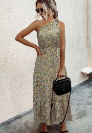 (Real Image)2022 Styles Women Fashion INS Styles Single Shoulder Bohemian Maxi Dress