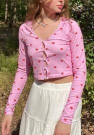 (Real Image)2022 Styles Women Fashion Summer TikTok&Instagram Styles Pink Front Button Strawberry Shirts
