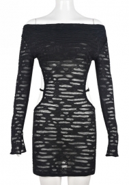 (Real Image)2022 Styles Women Fashion Summer TikTok&Instagram Styles Cut Out Long Sleeve Mini Dress