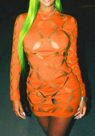 (Real Image)2023 Styles Women Sexy&Fashion Spring&Summer TikTok&Instagram Styles Cut Out Long Sleeve Club Dress