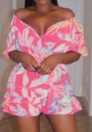 (Real Image)(Plus Size)2023 Styles Women Sexy&Fashion Spring&Summer TikTok&Instagram Styles Pink Loose Romper