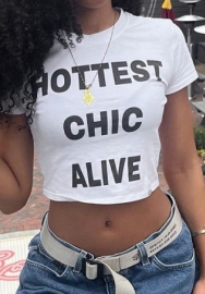 (Real Image)2023 Styles Women Sexy&Fashion Spring&Summer TikTok&Instagram Styles Print Short Sleeve Tee