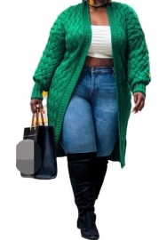 (Plus Size)(Green)2023 Styles Women Sexy&Fashion Autumn/Winter TikTok&Instagram StylesSweater Open Long Coats