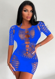 2023 Styles Women Sexy&Fashion Autumn/Winter TikTok&Instagram Styles Short Sleeve Lace Cut Out Mini Dress