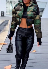 (Real Image)2023 Styles Women Sexy&Fashion Autumn/Winter TikTok&Instagram Styles Camouflage Cold Shoulder Coat