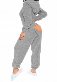 (Gray)2024 Styles Women Sexy&Fashion Sprint/Summer TikTok&Instagram Loungwear Long Sleeve Hoodie Jumpsuit