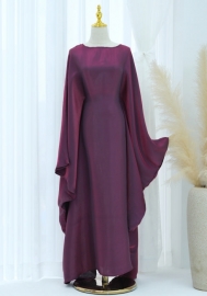 (Real Image)2024 Styles Women Muslim Tassel Long Sleeve Glitter Fabric Dress Gown