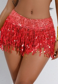 (Real Image)2024 Styles Women Fashion Bar Show Performance Sequin Tassel Shorts